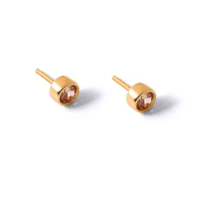 Golden Narmela Circle Stud Earrings