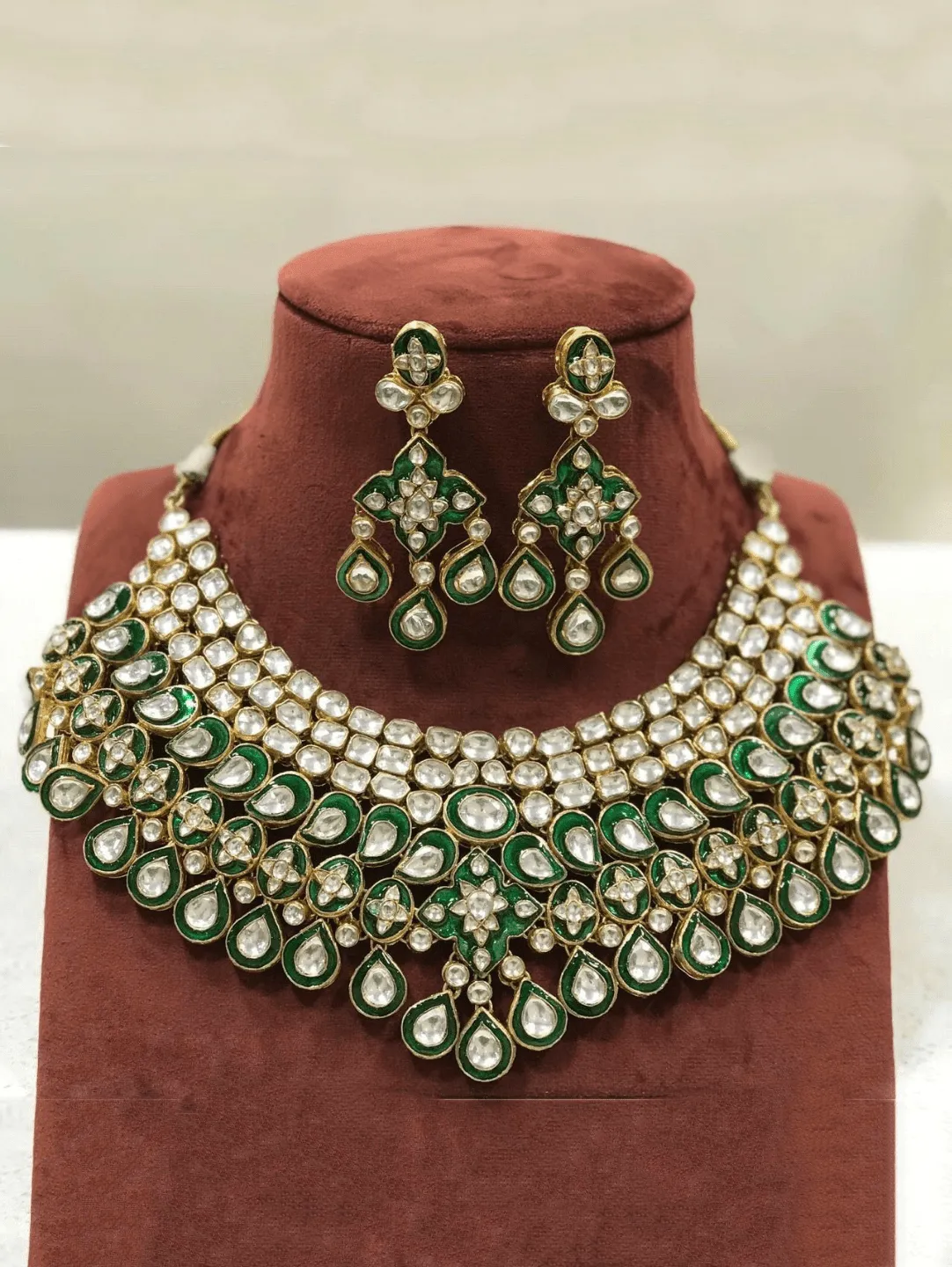 Green Meena Polki Symmetry Set