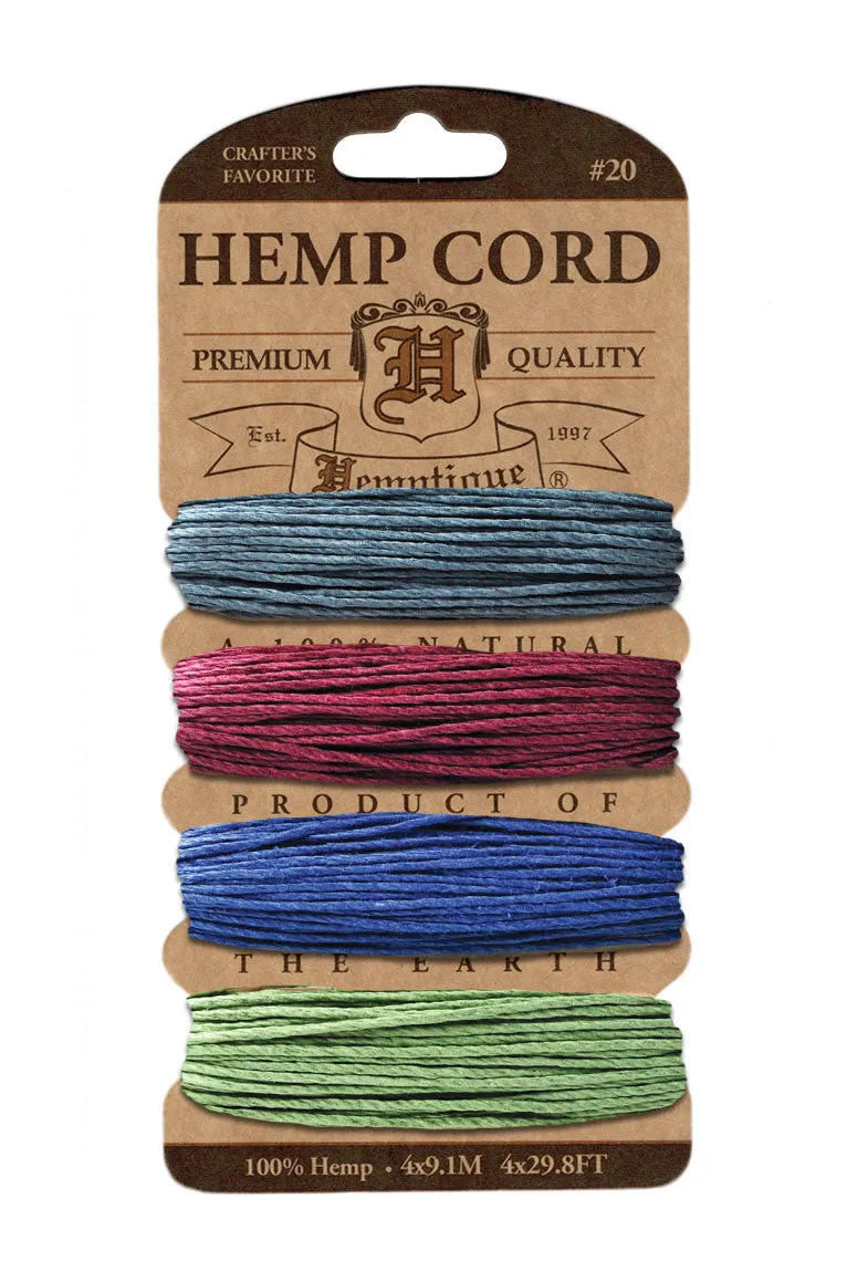 Hemptique Card Cord Set #20, Earthy Pastel