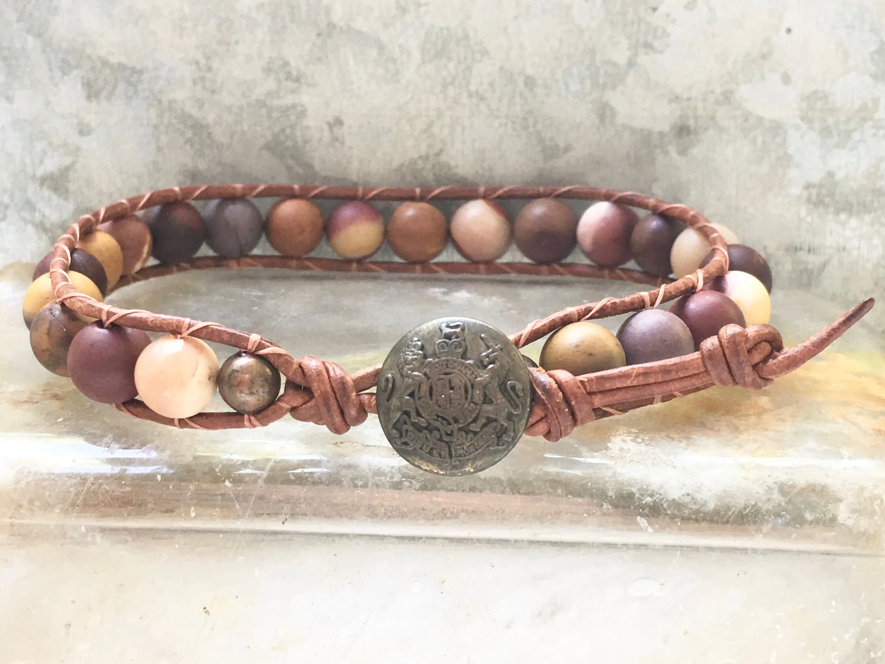 Jasper Bracelet - Jasper Wrap - Jasper Jewelry - Brown Leather Wrap - Men's Jewelry - Boyfriend's Gift - Women's Jewelry - Girlfriend's Gift