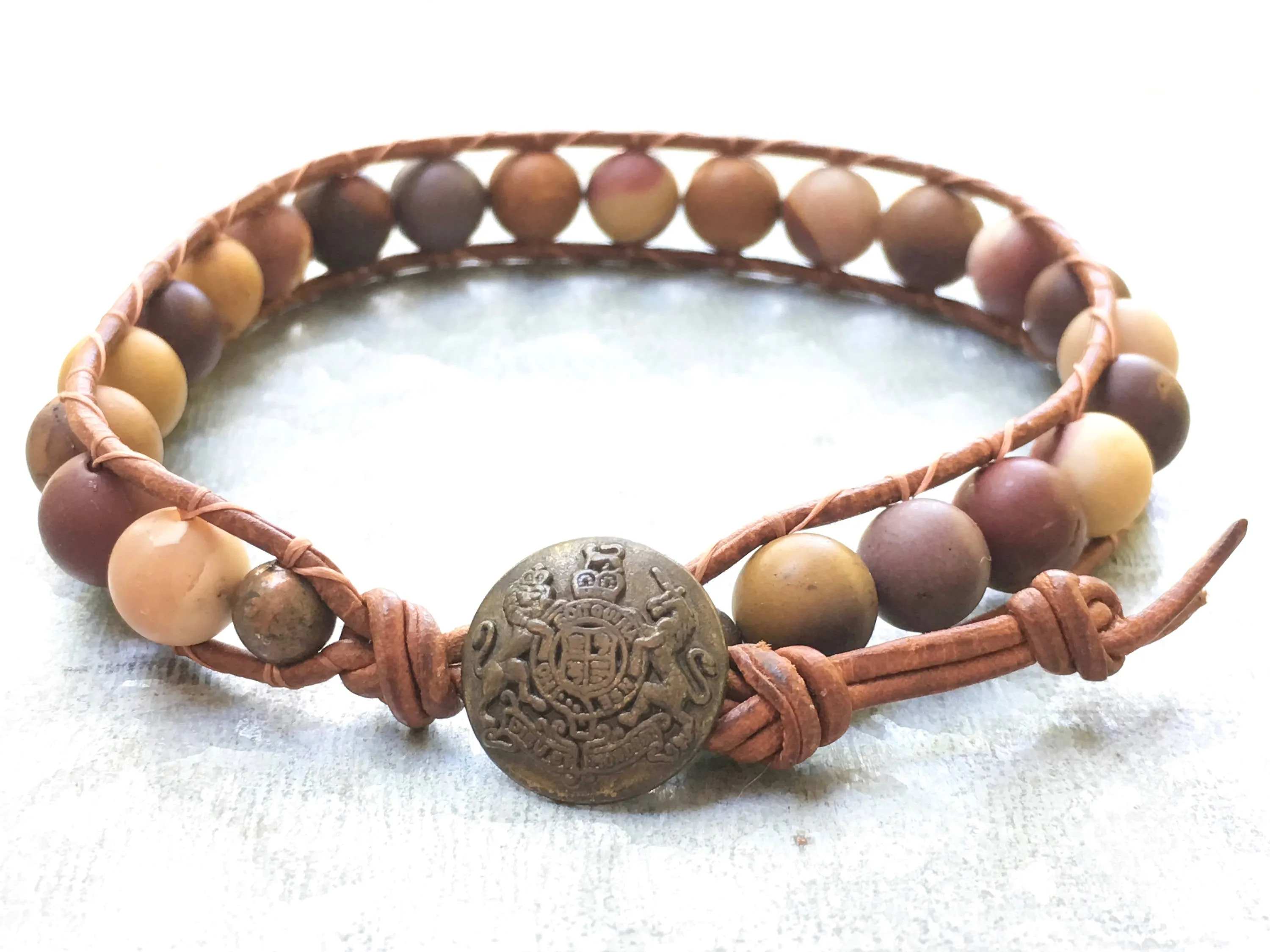 Jasper Bracelet - Jasper Wrap - Jasper Jewelry - Brown Leather Wrap - Men's Jewelry - Boyfriend's Gift - Women's Jewelry - Girlfriend's Gift