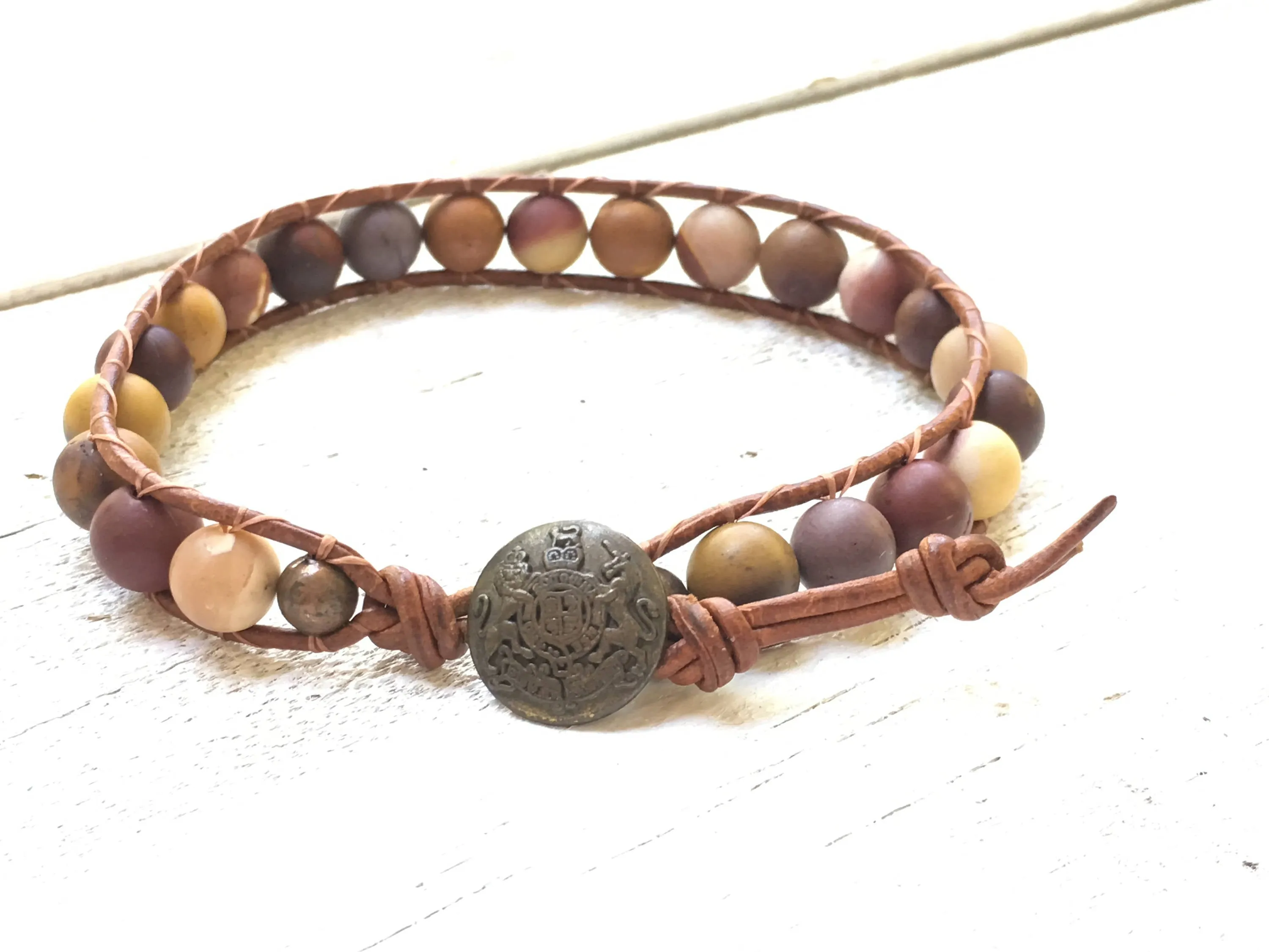 Jasper Bracelet - Jasper Wrap - Jasper Jewelry - Brown Leather Wrap - Men's Jewelry - Boyfriend's Gift - Women's Jewelry - Girlfriend's Gift