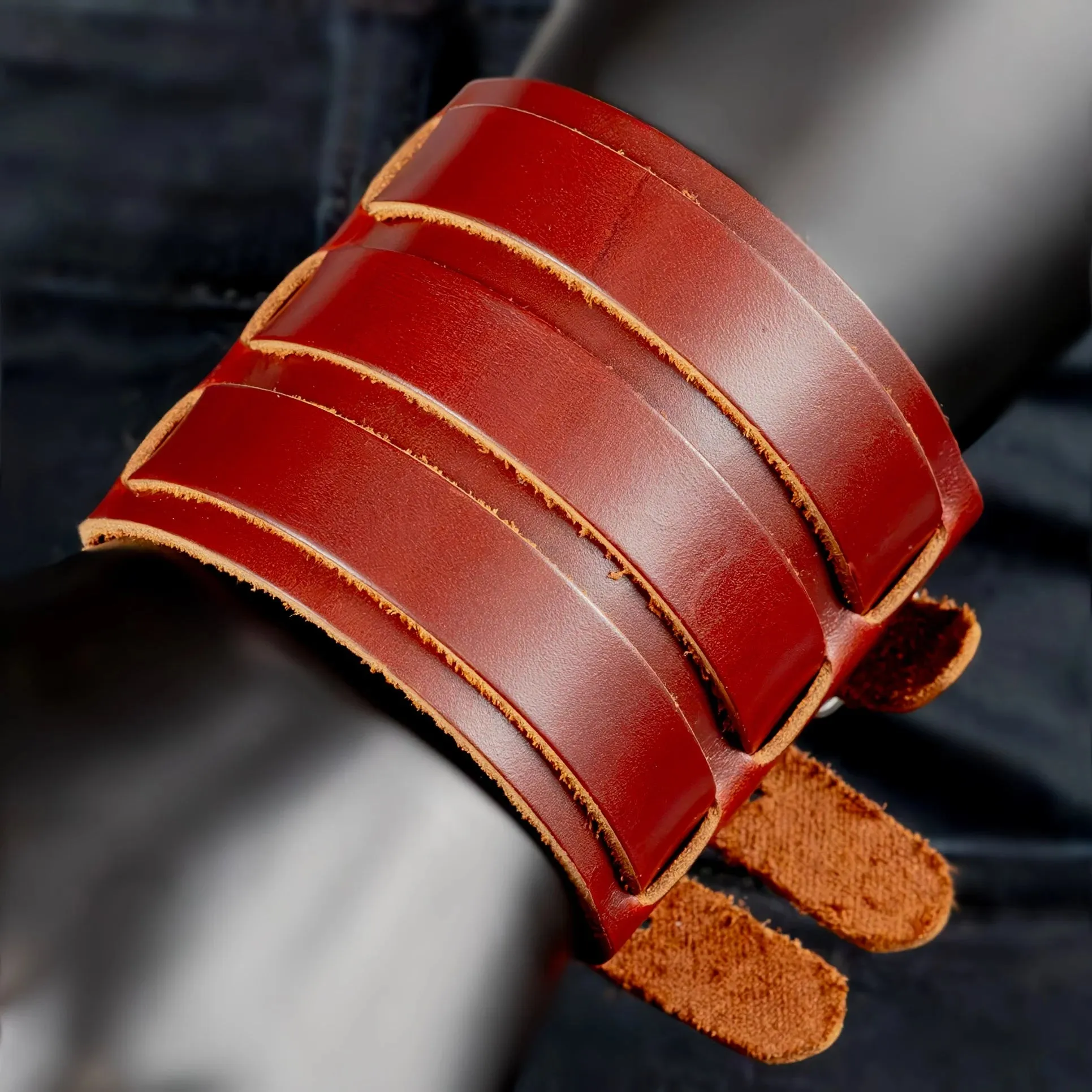 Jayce Triple Strap Leather Cuff