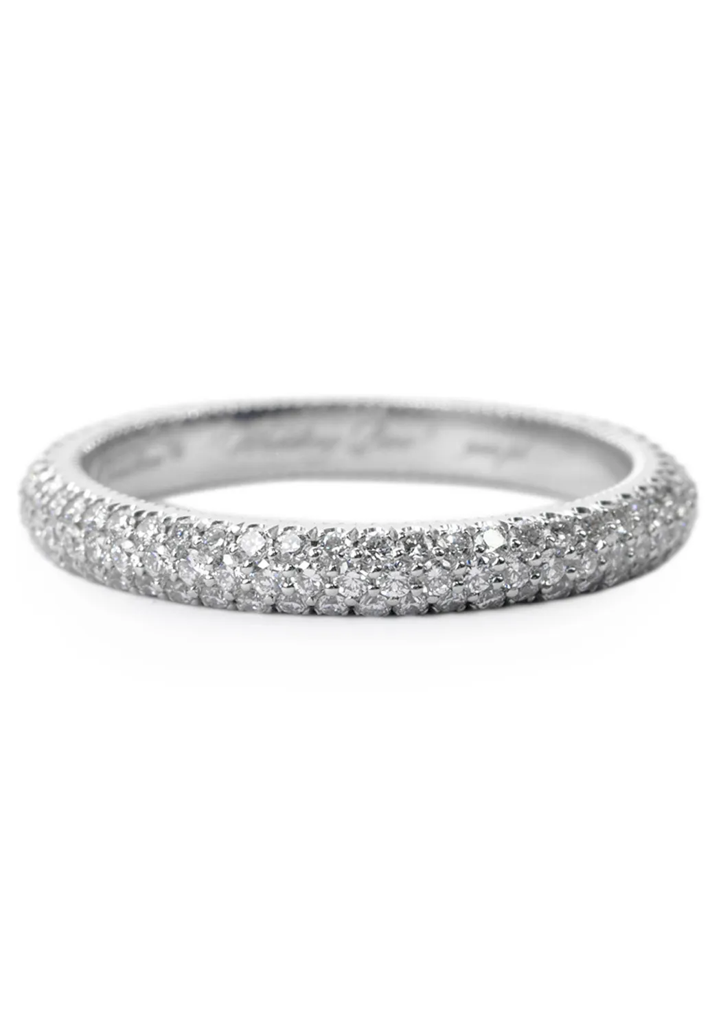 Katharine James Christina Platinum 3 Row Pavé Diamond Band