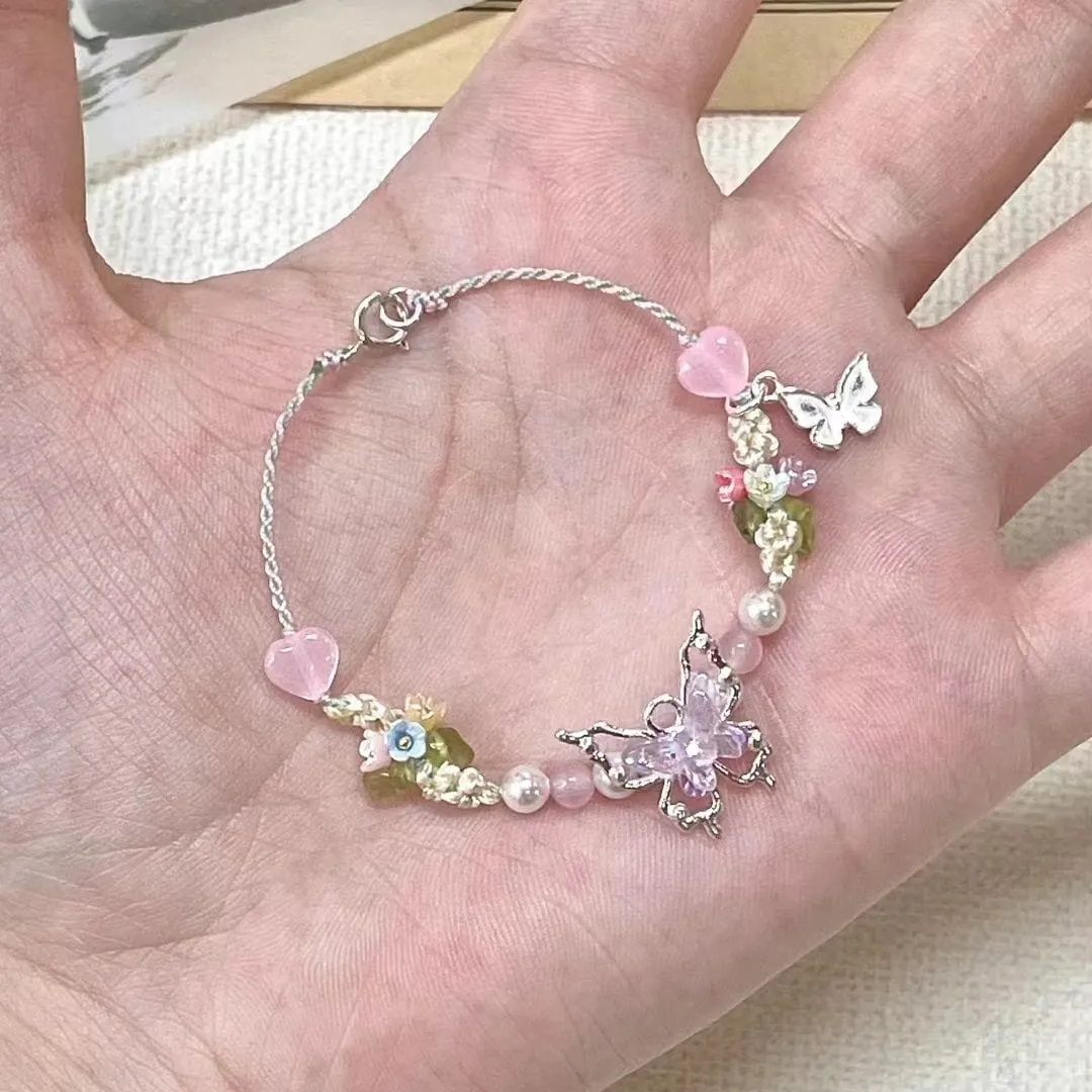 Kawaii Floral Butterfly Bracelet