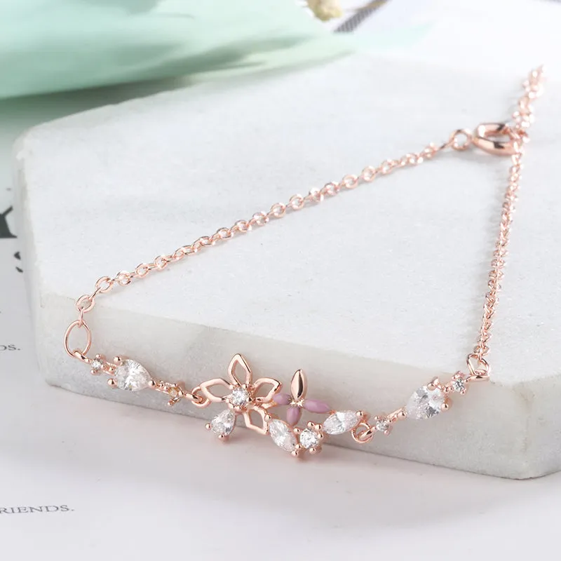 Korean Version Of Simple And Delicate Micro-inlaid Zircon Hand Bracelet