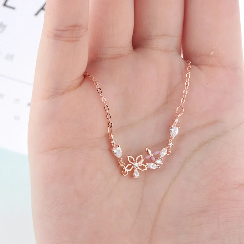 Korean Version Of Simple And Delicate Micro-inlaid Zircon Hand Bracelet