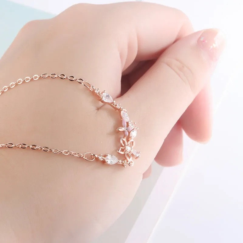 Korean Version Of Simple And Delicate Micro-inlaid Zircon Hand Bracelet