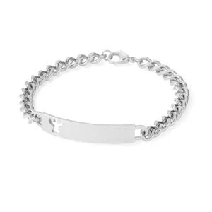 Ladies ID Bracelet with Pierced Angel Cutout