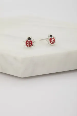 Ladybird Stud Earring - 925 Sterling Silver