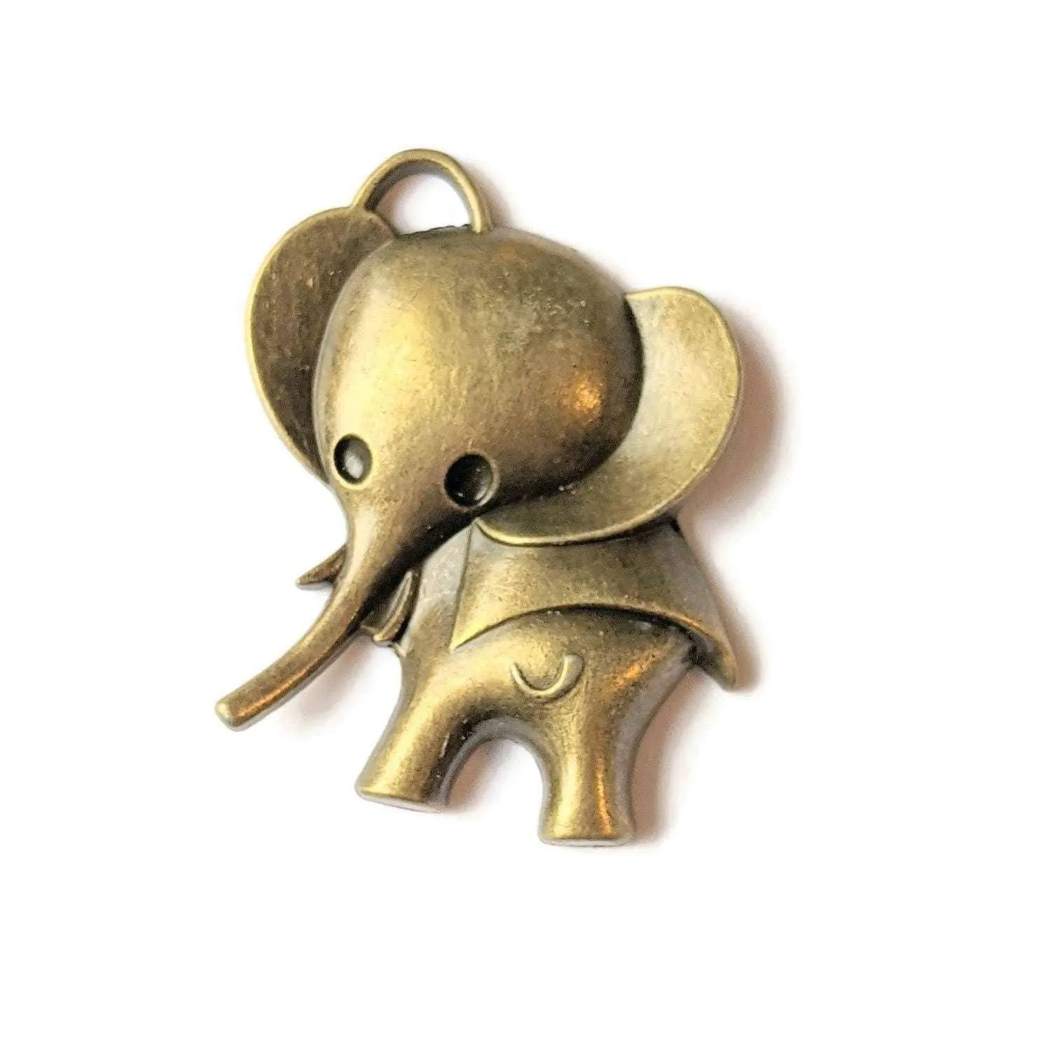 Large Antique Bronze Elephant Charm Pendant