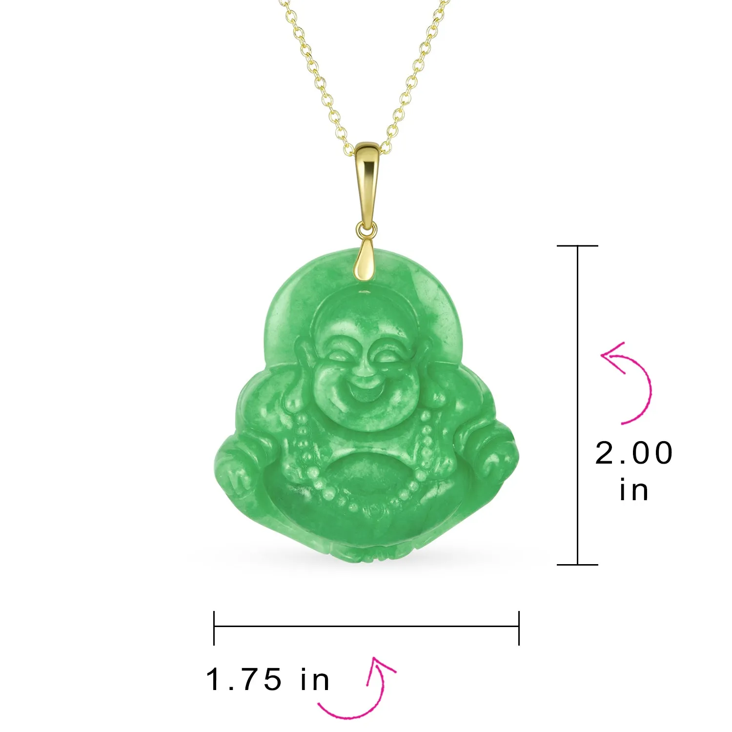 Laughing Buddha Unisex Pendant Brown Green Black Necklace Carved Glass