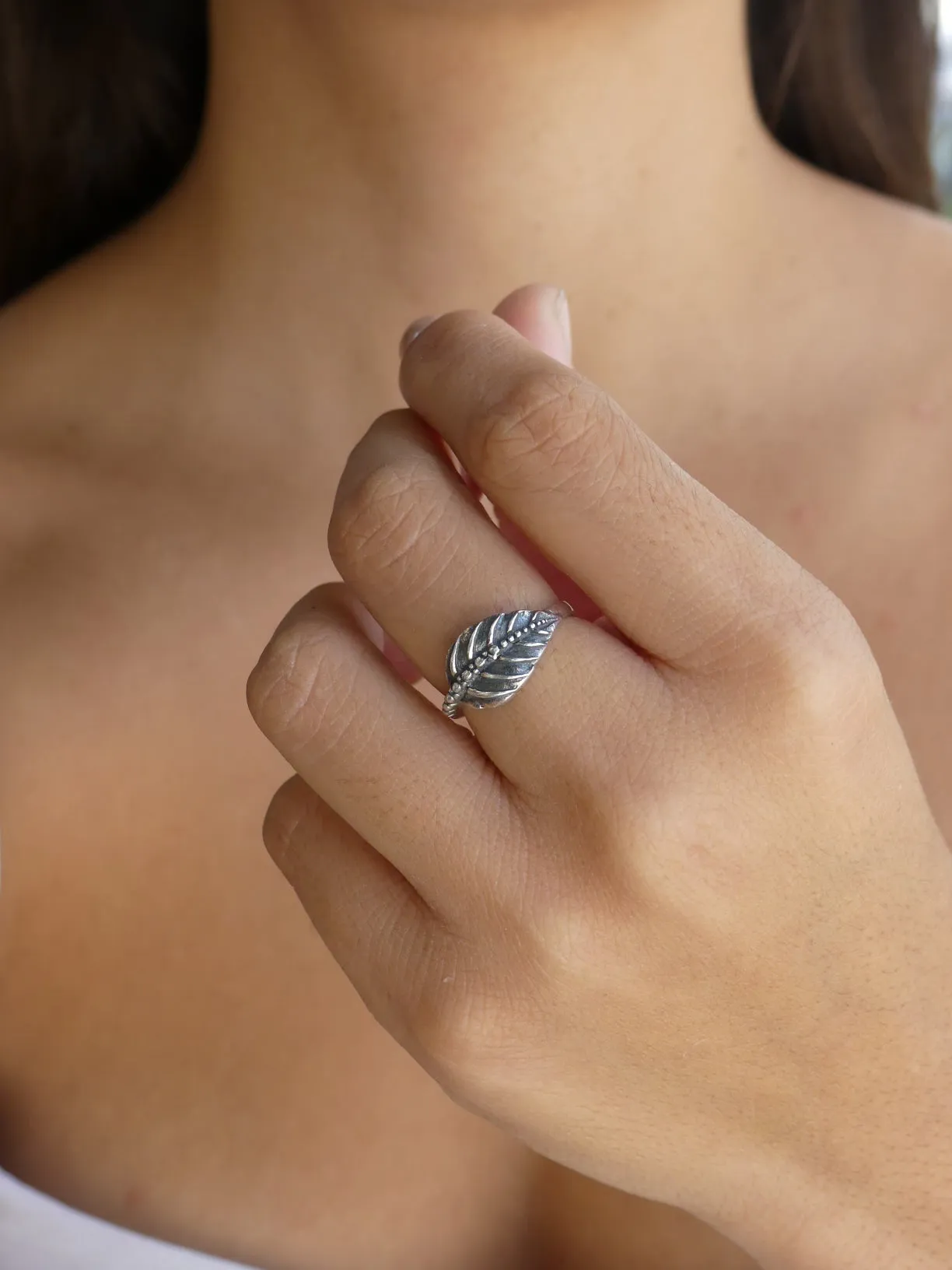 Leaf Ring .925 Sterling Silver Luxury Statement Rings