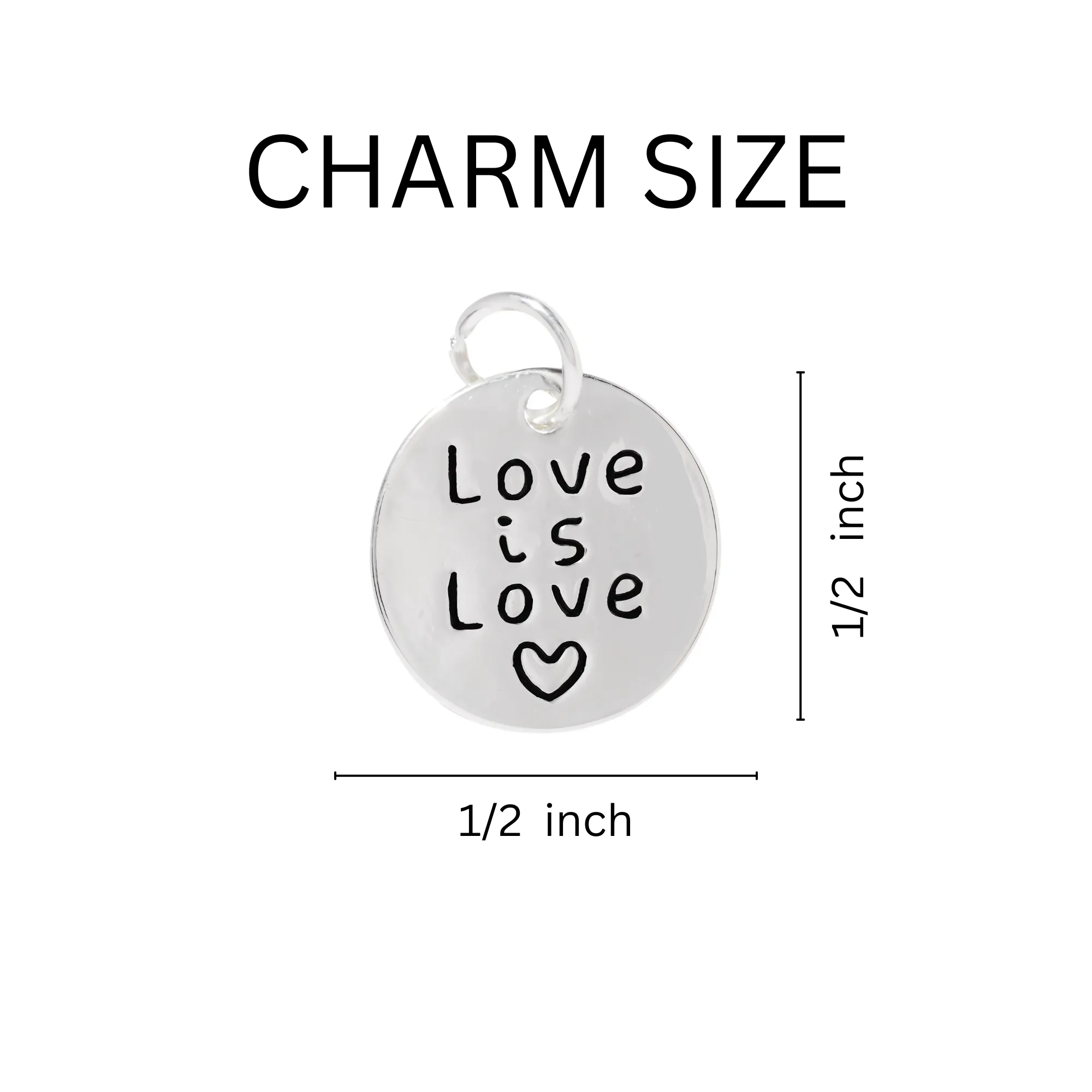 Love Is Love Circle Charm Chunky Bracelets