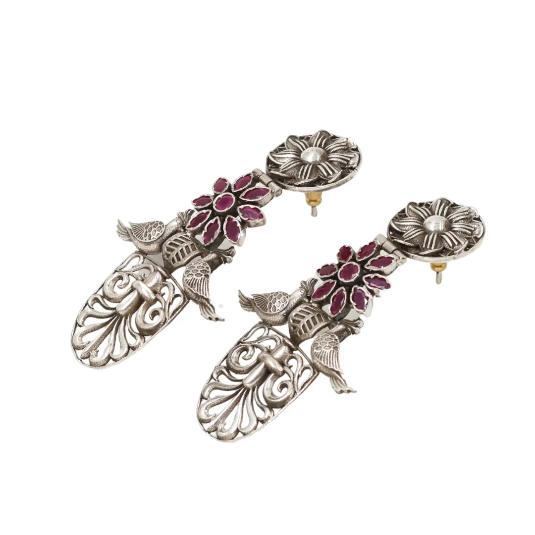 Majestic Grace: Sangeeta Boochra Silver Handcrafted Earrings