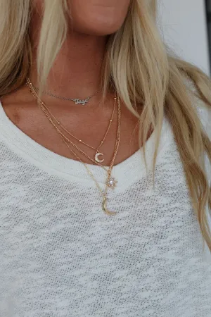 Moonbeam Layered Necklace - Gold