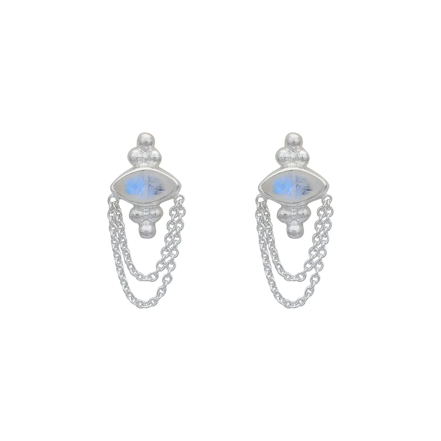 Natalia Sterling Silver Rainbow Moonstone Earrings