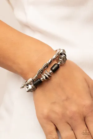 Open Door Jewelry - Canyon Cavern - Black Bracelet - Paparazzi Accessories