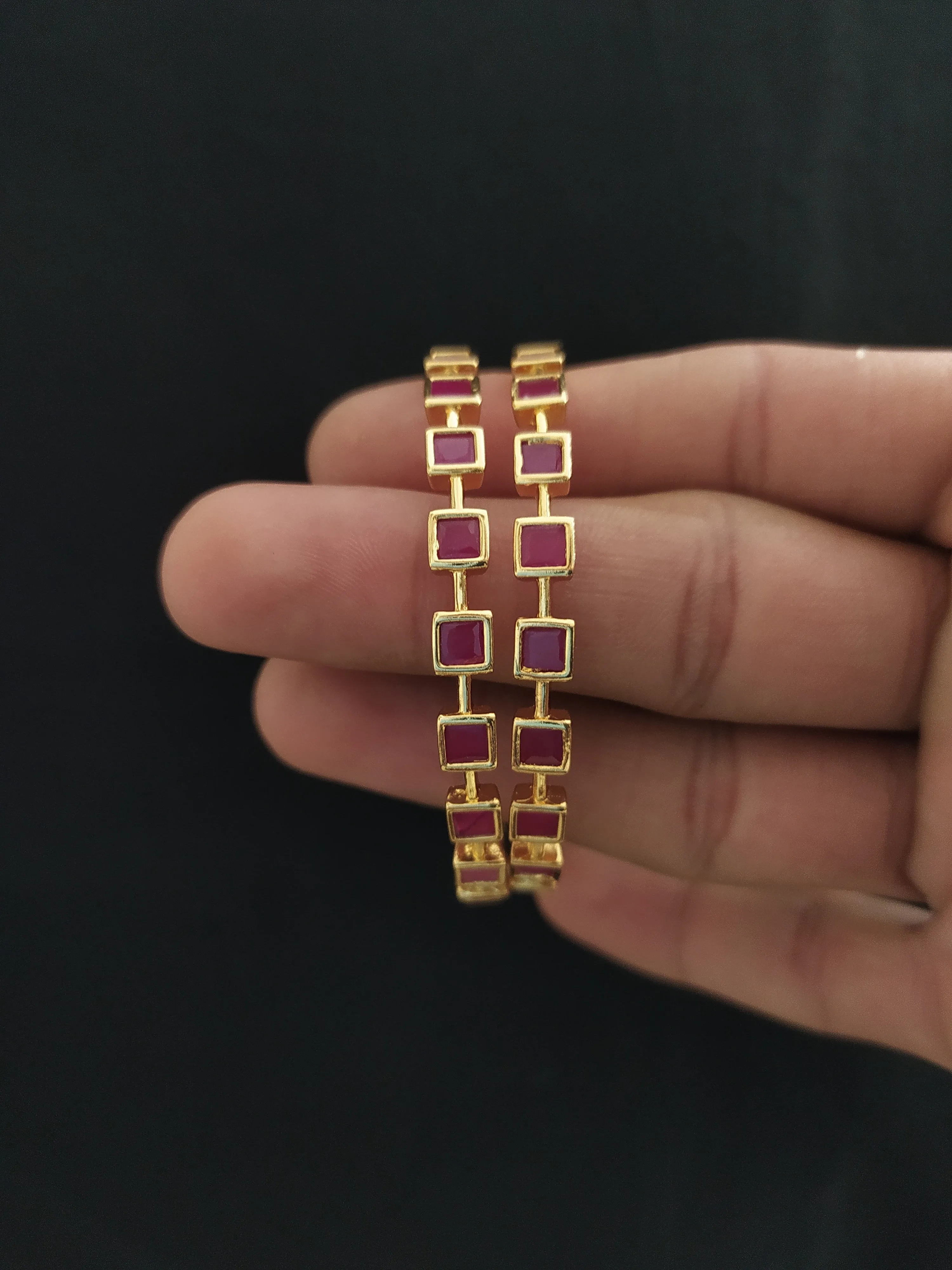 Opulent Design Gold Plated Trending Zircon Bangles