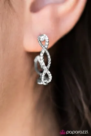 Paparazzi Earring ~ Dainty Decadence - White