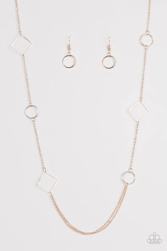 Paparazzi Necklace ~ Full Frame - Rose Gold