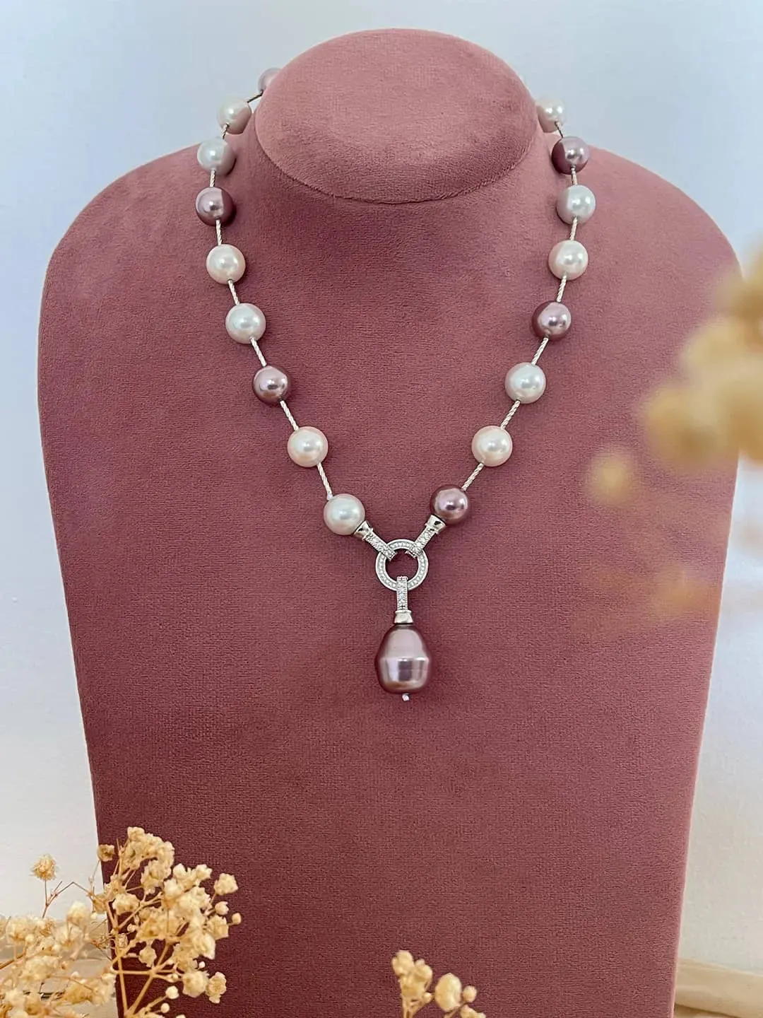 Pearl Long Pendant Necklace