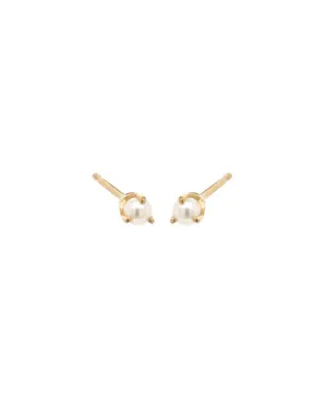 Prong Set Pearl Studs | 2mm