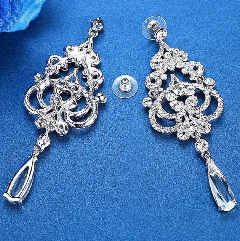 "Kelsey" - Rhinestone Bridal Earrings