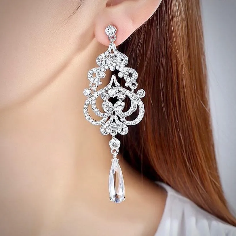 "Kelsey" - Rhinestone Bridal Earrings