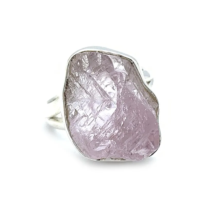 Raw Kunzite Boho Gemstone Ring