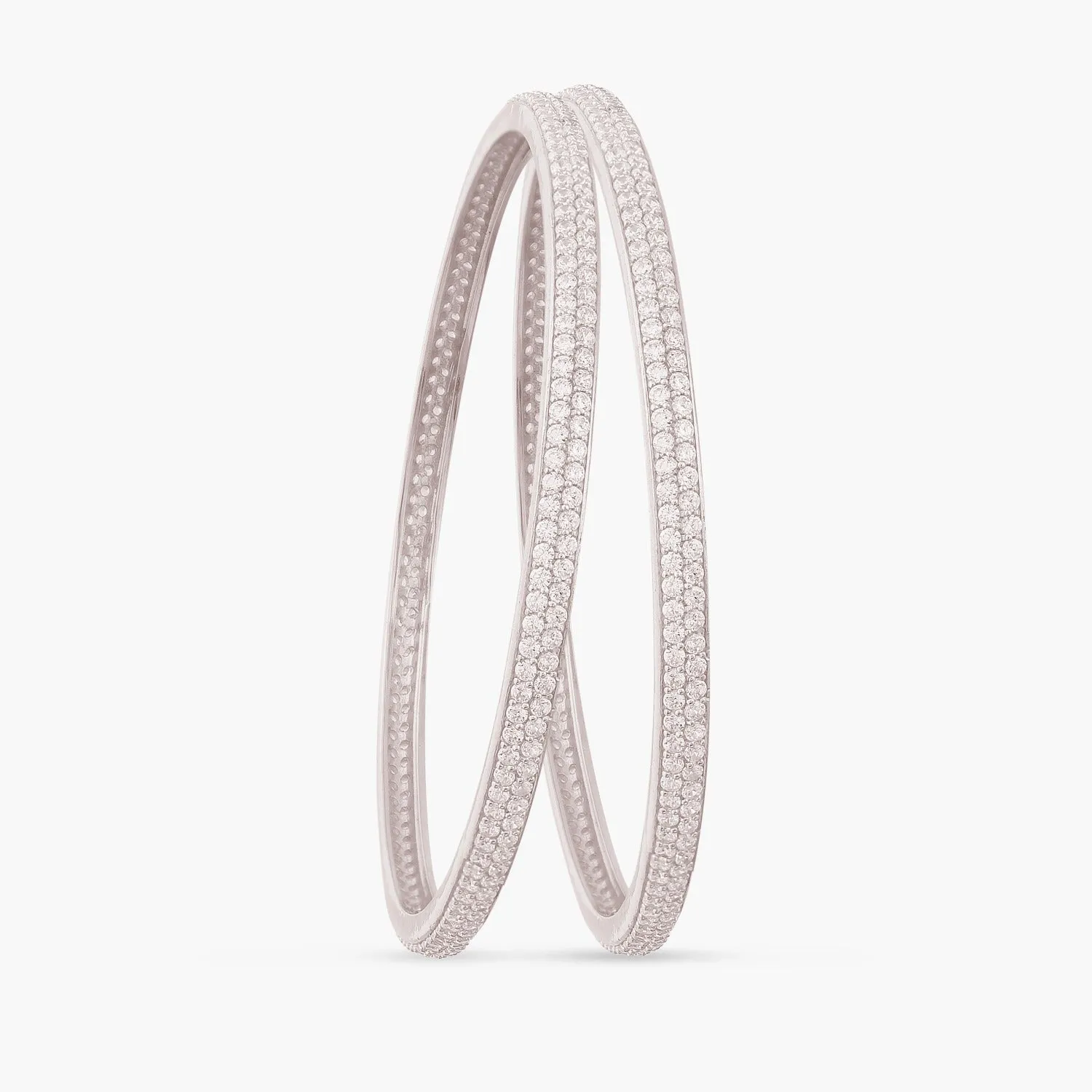 Rose Delicate Silver Bangles