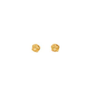 Rose Stud Earrings 24k Gold Plated