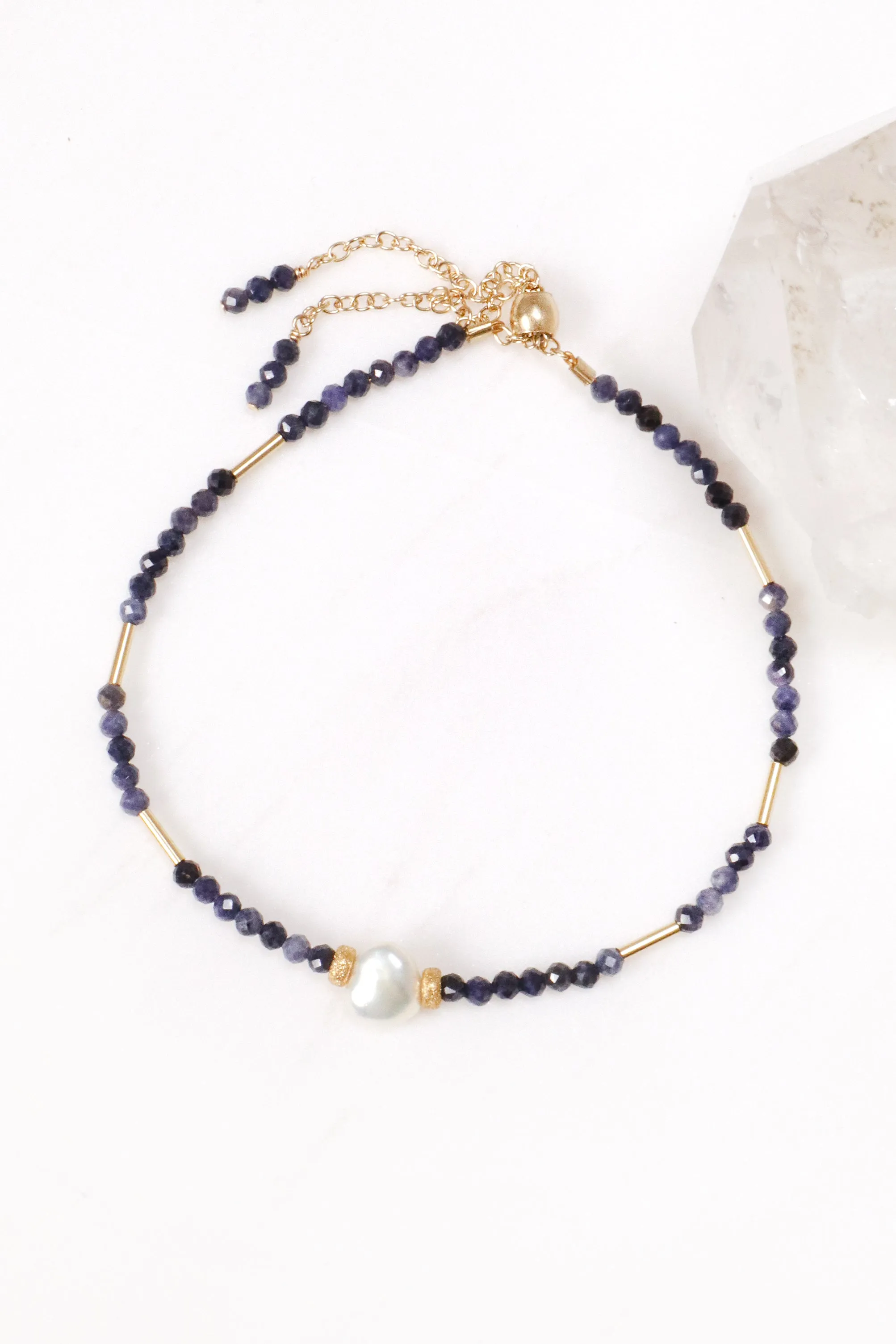 Sapphire Pearl Gold Bracelet