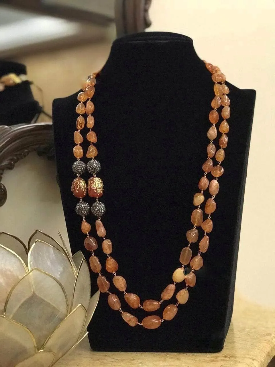 Side Beads Irregular Stone Necklace