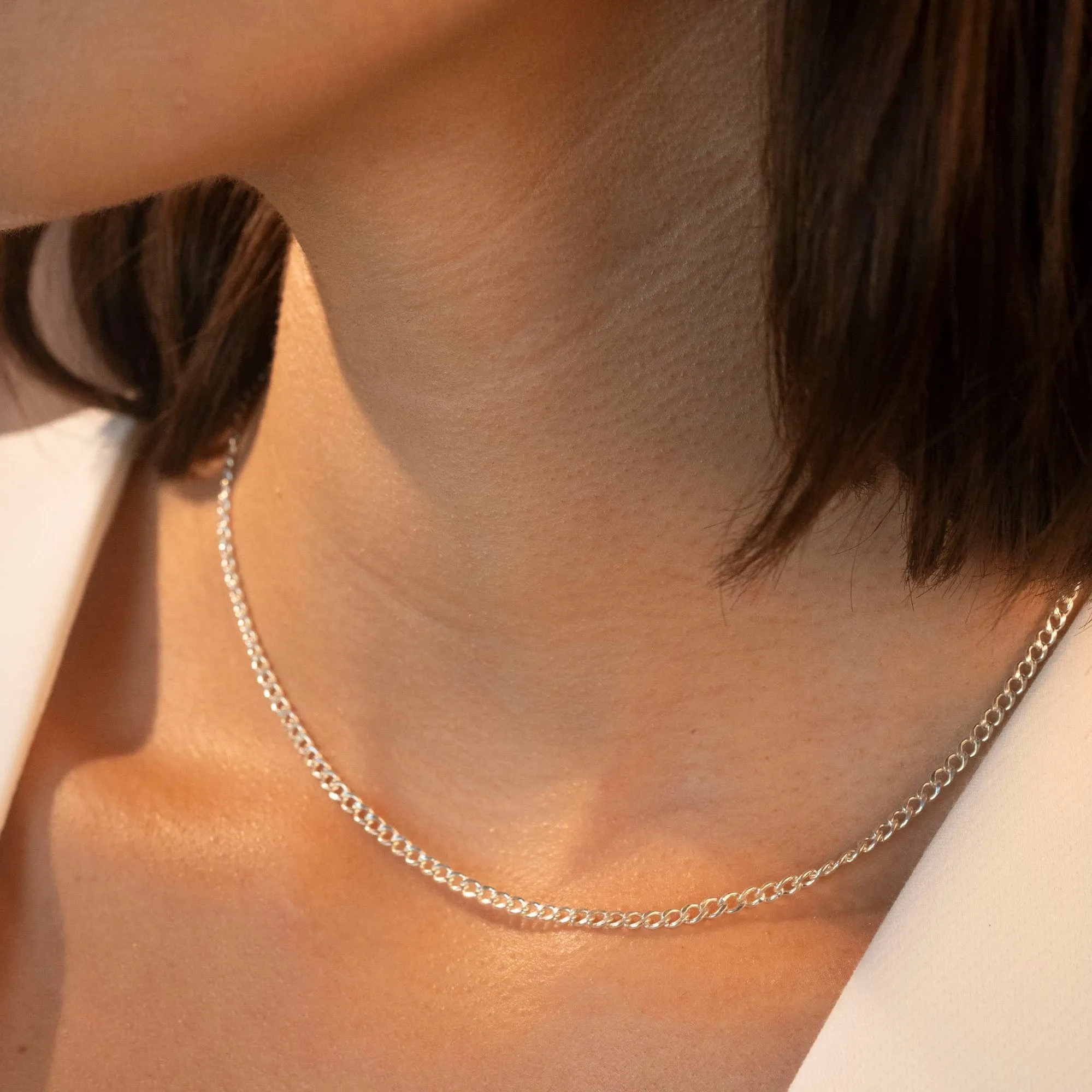 Silver Curb Link Necklace