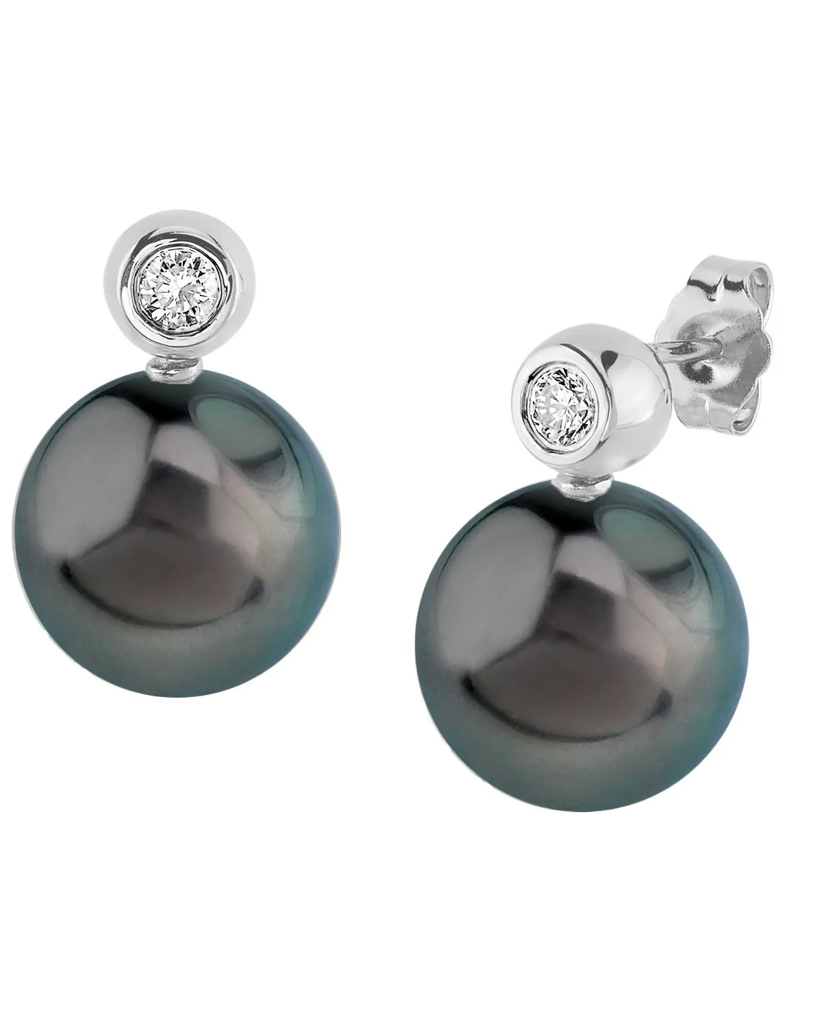 Tahitian South Sea Pearl & Diamond Honor Earrings