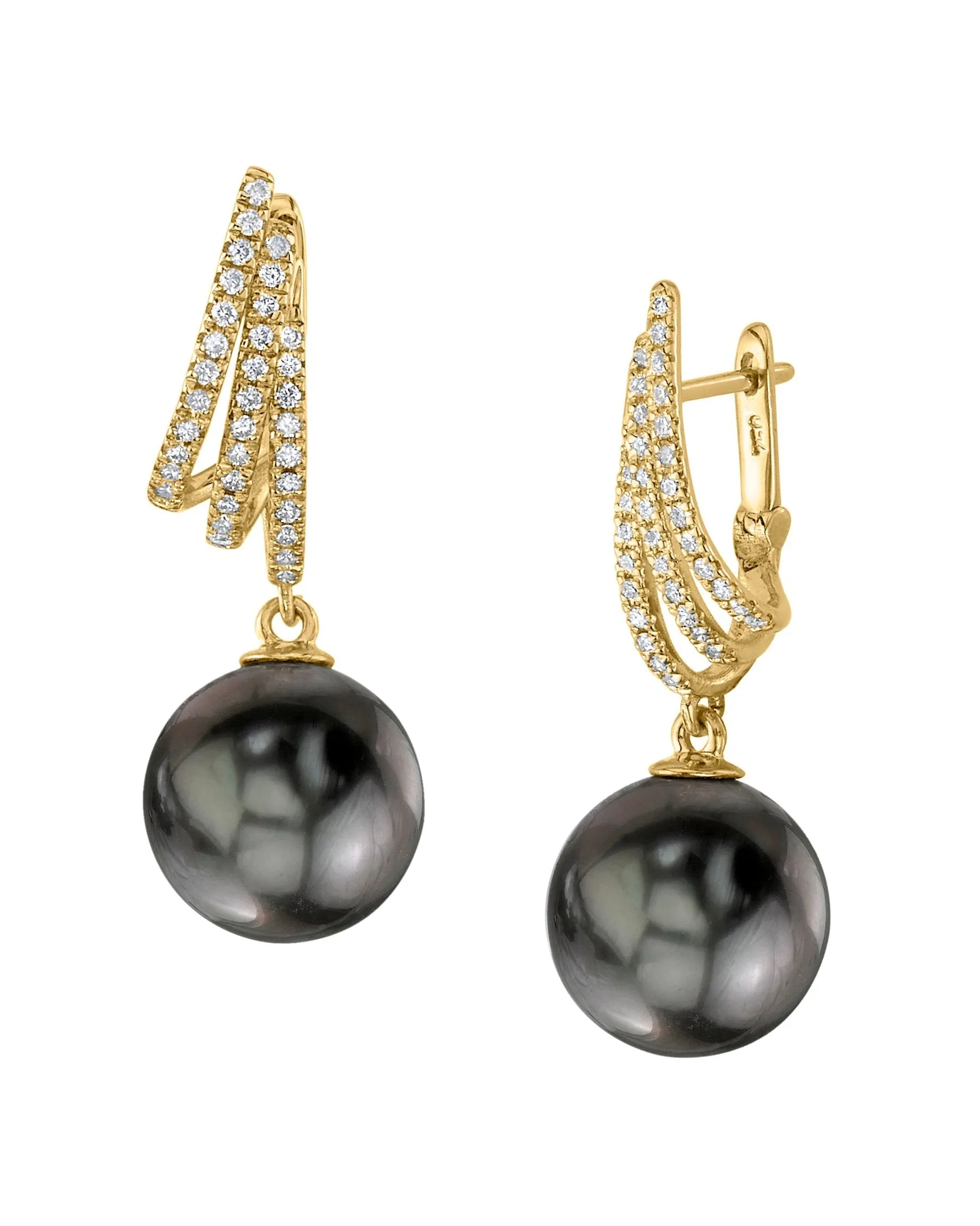 Tahitian South Sea Pearl & Diamond Liv Earrings