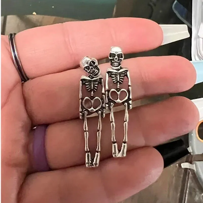 TEEK - Skull Skeleton Drop Earrings