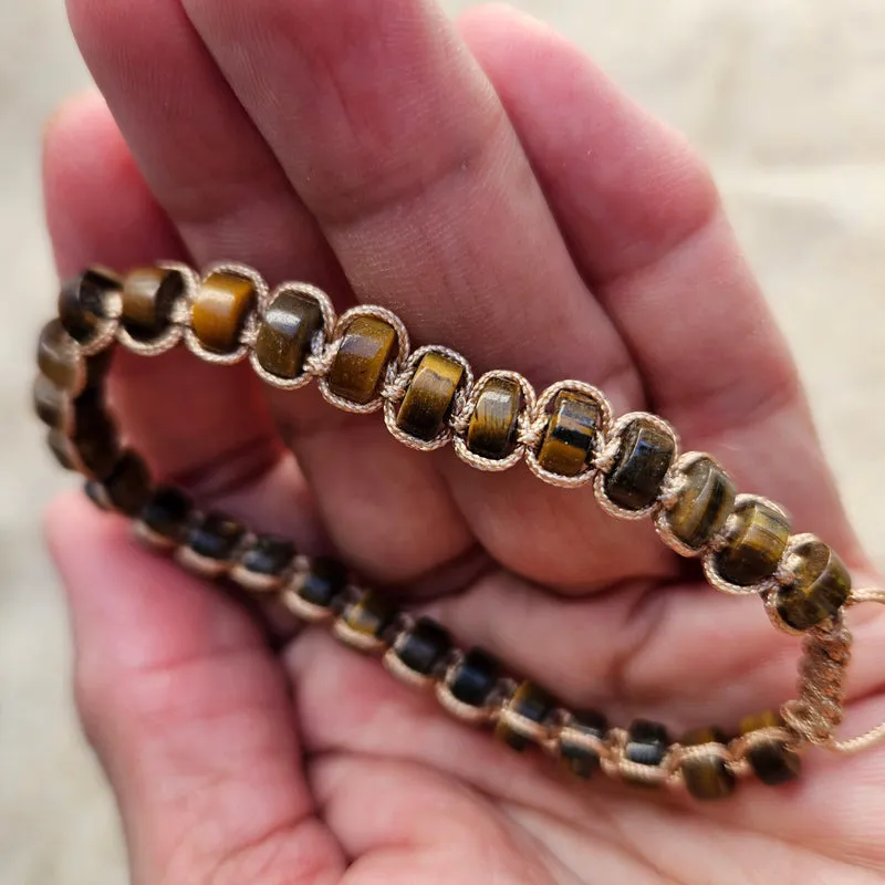 Tiger Eye Natural Stone Adjustable Bracelet