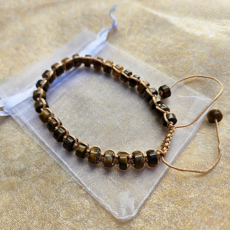 Tiger Eye Natural Stone Adjustable Bracelet