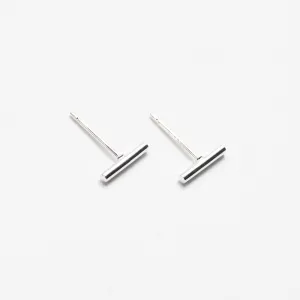 Tiny Silver Bar Studs