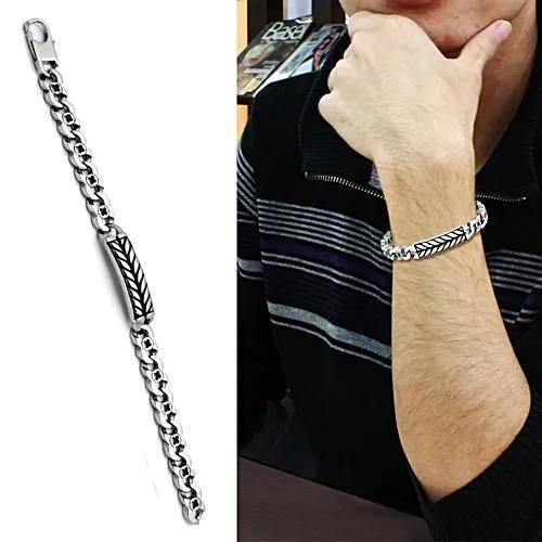 TK438 - High polished (no plating) Stainless Steel Bracelet with No