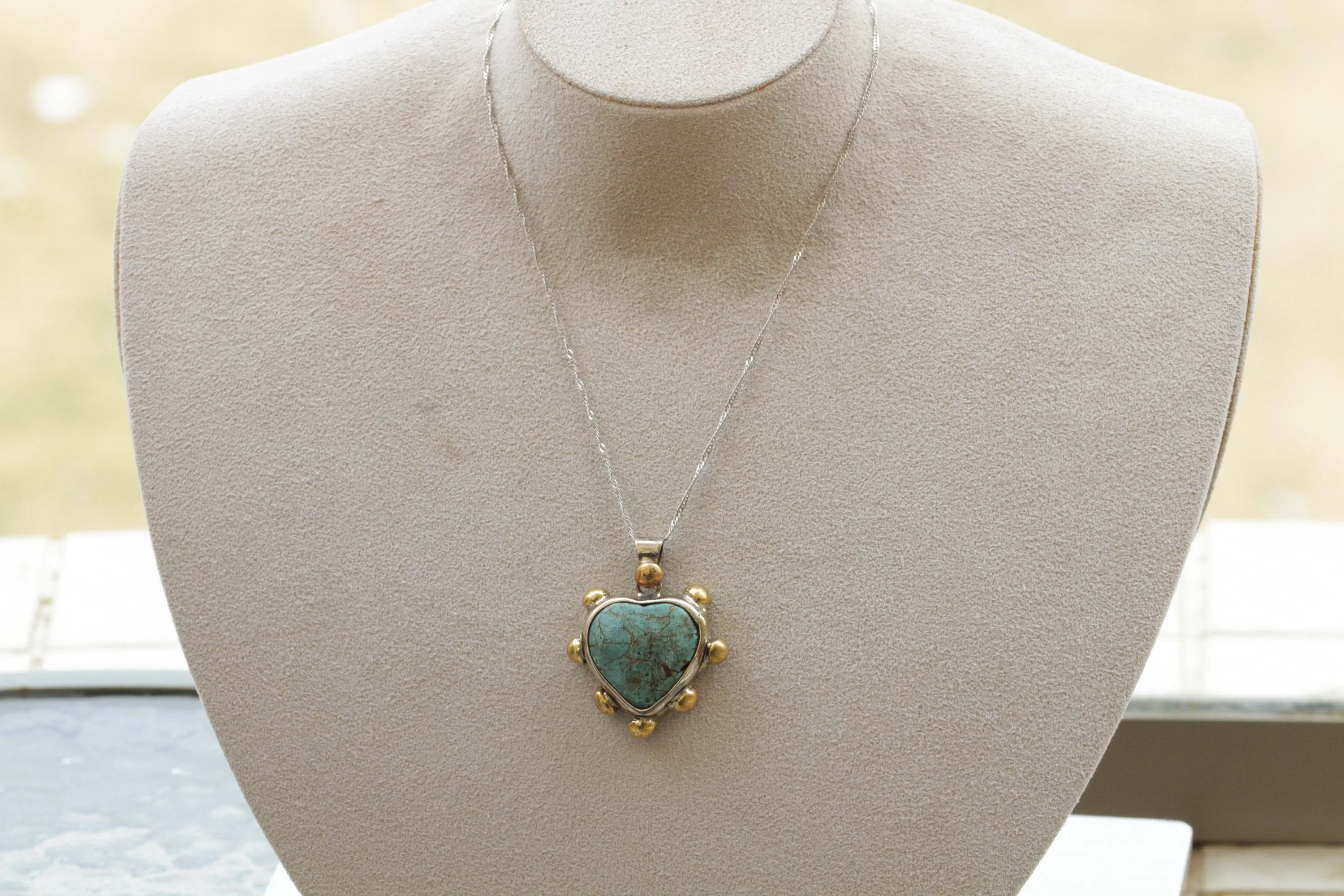 TURQUOISE HEART NECKLACE