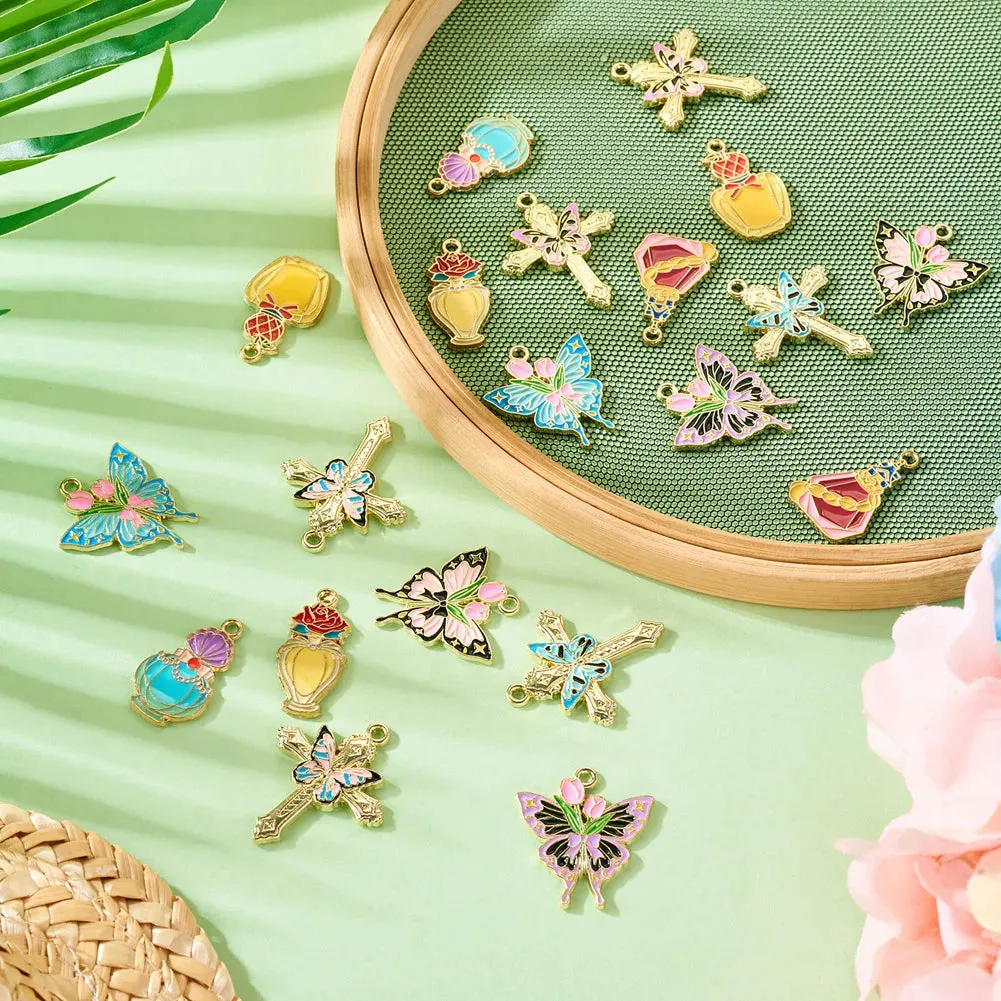 Twenty Charming Mixed Enamel Charms for DIY Jewellery Making