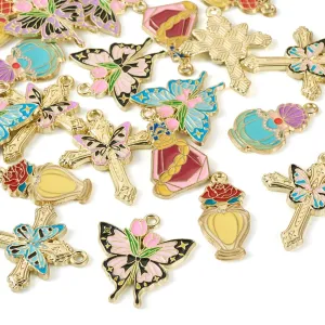 Twenty Charming Mixed Enamel Charms for DIY Jewellery Making