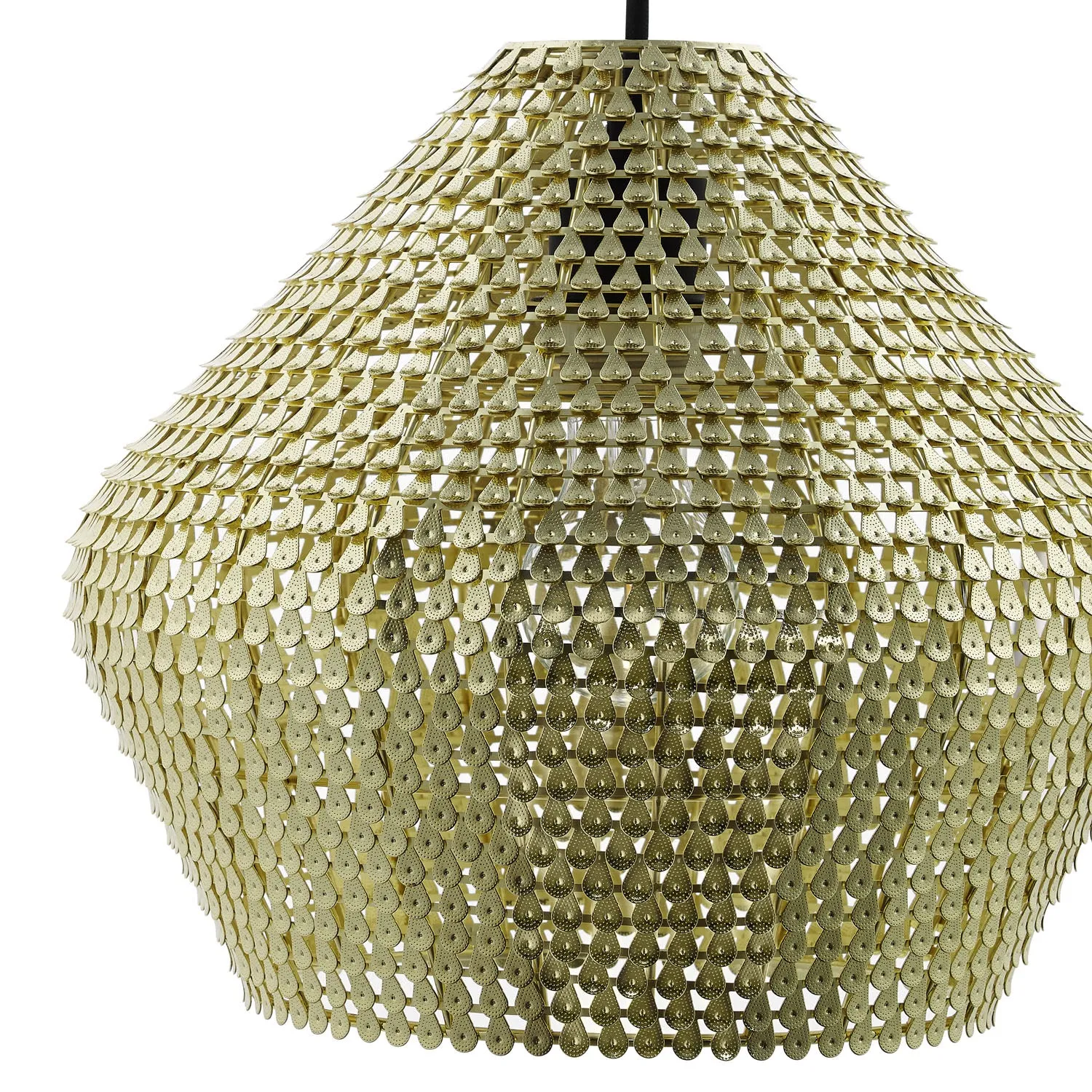 WE Furniture 12" Living Room Crown Sparkle Pendant - Gold