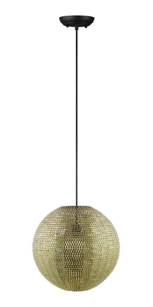 WE Furniture 16" Living Room Hand-crafted Globe Sparkle Pendant - Gold