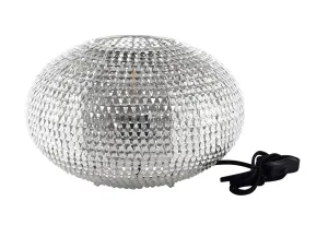 WE Furniture Modern Design 8" Globe Sparkle Table Lamp - Nickel