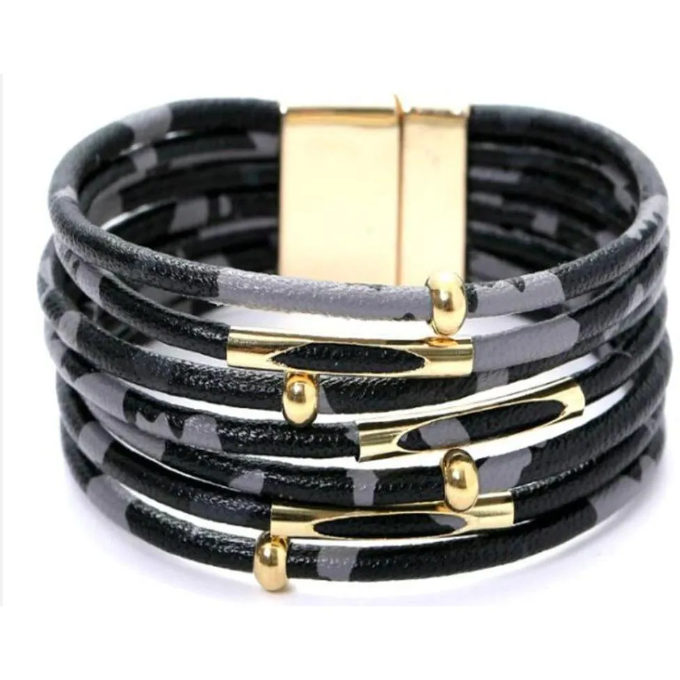 Women Multi-layers Gold Silver Colour Beads Sequins Set Bracelets