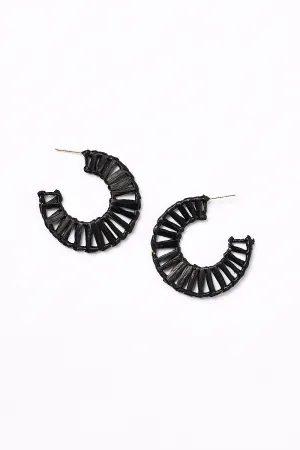 Woven Hoops in Black